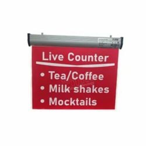 LED Edge Light Signage - Aluminium, 400x300mm, Red | Double Face Display, Emergency Light for Industries, 12 Months Warranty