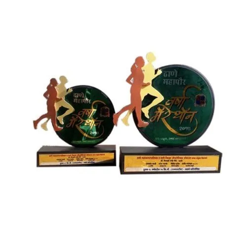 Brown Round Acrylic Trophy