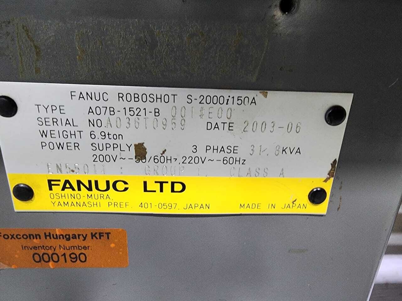 150 Ton Injection Moulding Machine - Fanuc Make