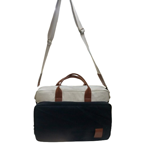 Canvas Office Bag - Cotton Fabric 16.5x11.5x3 Inches | Handcrafted In Dual And Solid Colors, Zipper Closure For Robust Storage Solutions