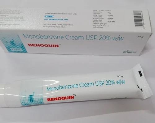 Benoquin Monobenzone Cream - 100g, Skin Whitening For Vitiligo Treatment, External Use For Adults And Women