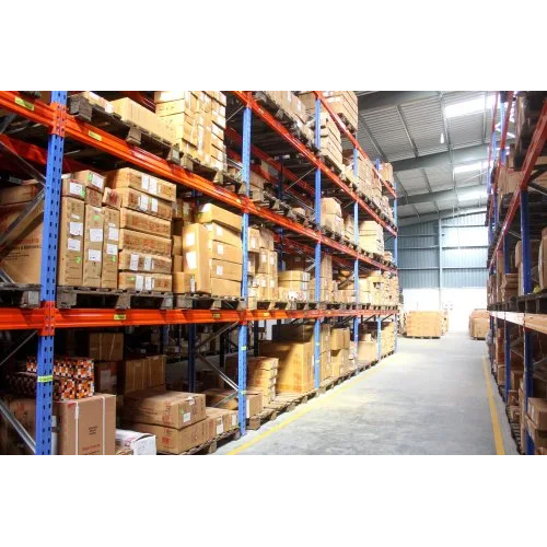 Orange-Blue Upright Pallet Storage Rack