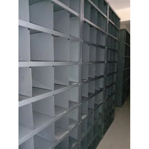 Pigeon Hole Storage Rack - Mild Steel 7 Feet High Sleek Grey Color | Durable Industrial & Commercial Storage Solution