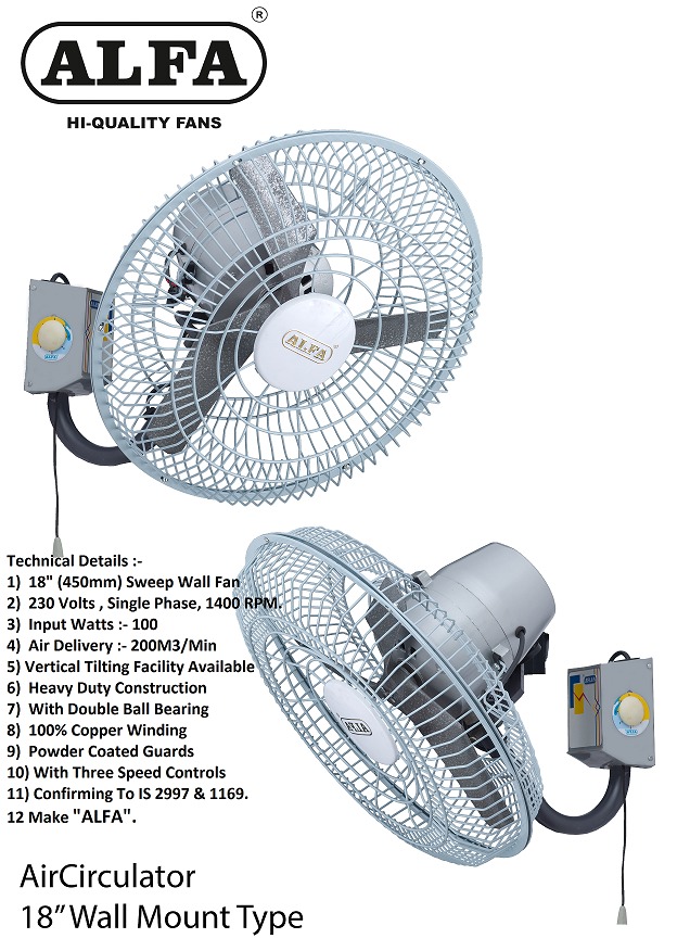 Alfa Air Circulator Fan - Color: Blue