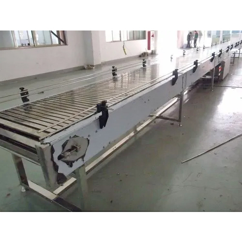 स्टेनलेस स्टील स्लैट चेन कन्वेयर