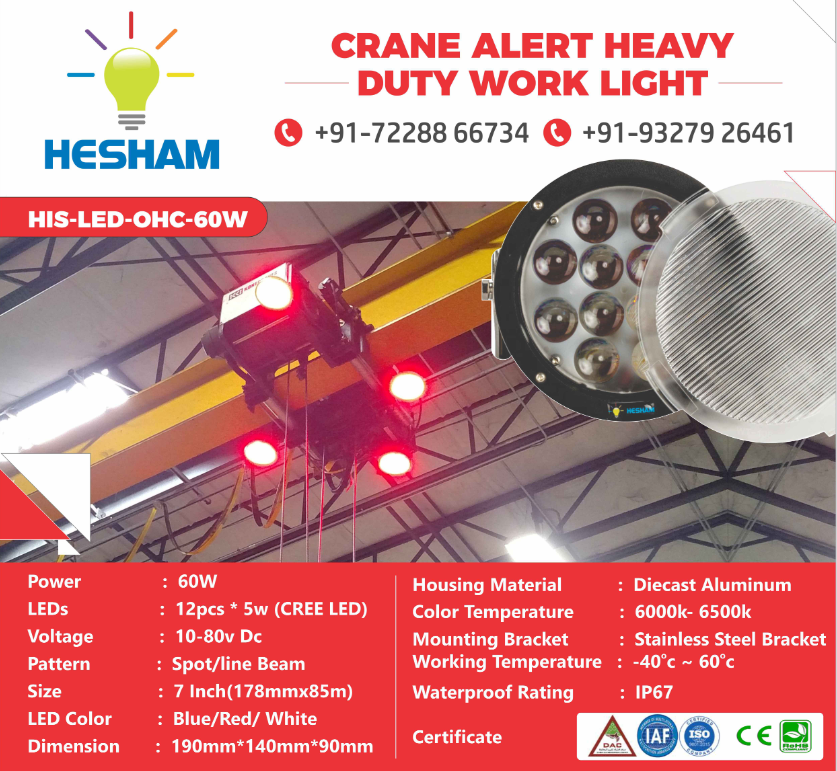 Overhead Crane Warning Light - Output Power: 140w