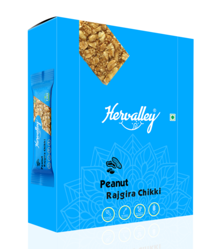 Hervalley Peanut Rajgira Chikki - 100 Boxes, 600 Grams Regular Size with Crunchy Hard Texture, Sweet Flavor Combining Peanuts and Rajgira