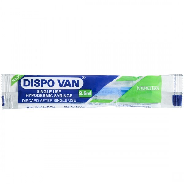 1 Ml Dispo Van Syringe - Sterile Eo, Plastic Material, 1ml Capacity, Ribbon Pack, 100 Units Per Box | Manual Use, For Hospital, New Condition