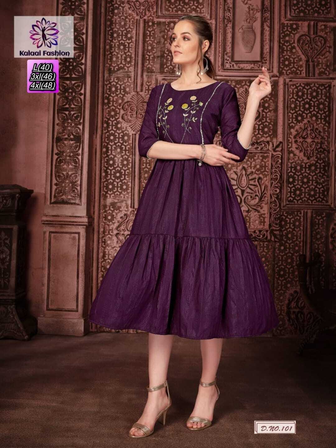 Libena Designer Cotton Kurti - Decoration Material: Sequins