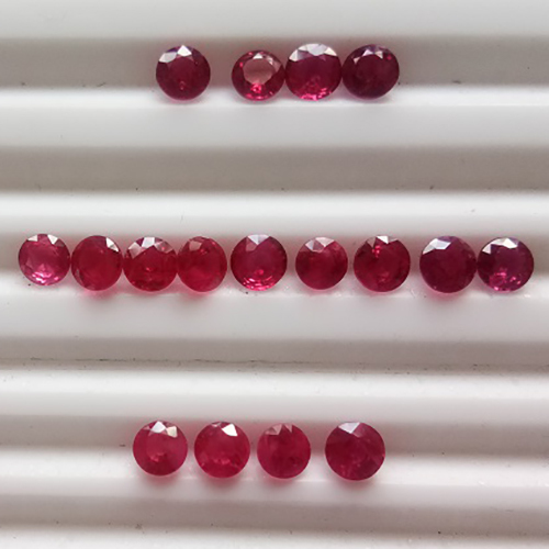 4.0 मिमी गोल प्राकृतिक बर्मीज गरम रूबी रत्न