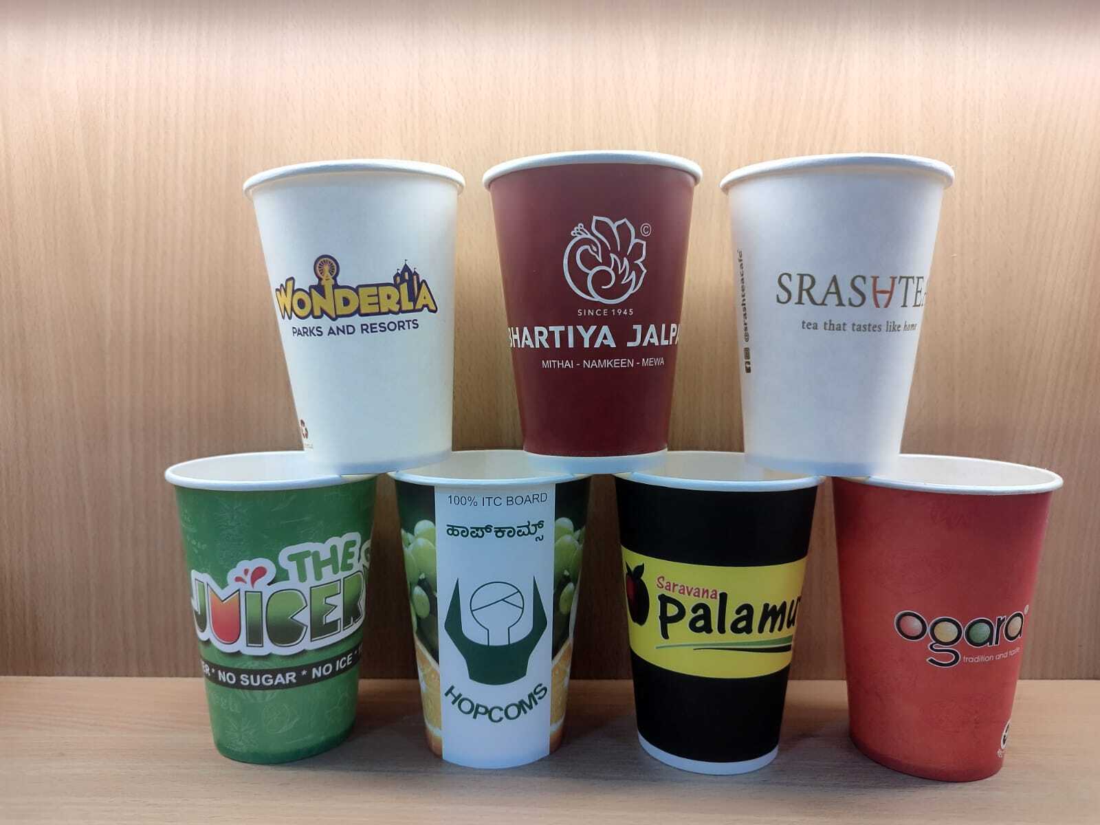 350 Ml 325 Gsm Branding Cup - Paper Material, Long Pattern Type, Heat & Cold Resistant | Colorful Design, Dinnerware Compatibility, Fast Lead Time