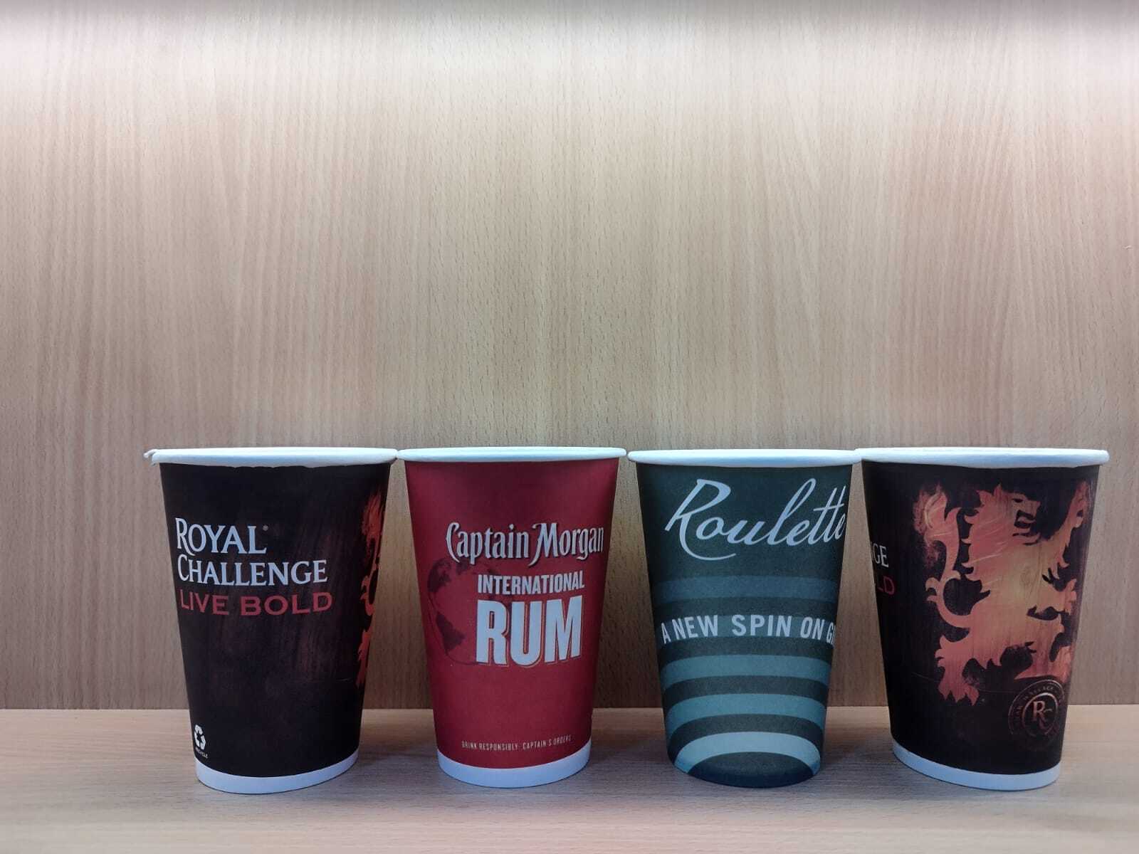 350 Ml 325 Gsm Branding Cup - Paper Material, Long Pattern Type, Heat & Cold Resistant | Colorful Design, Dinnerware Compatibility, Fast Lead Time