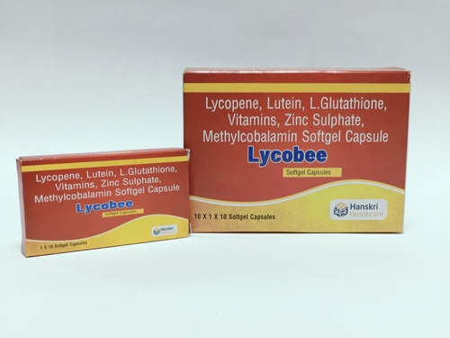 LYCOPENE LUTEIN L GLUTATHIONE VITAMIN ZINC SULPHATE METHYLCOBALAMIN सॉफ्टजेल कैप्सूल्स