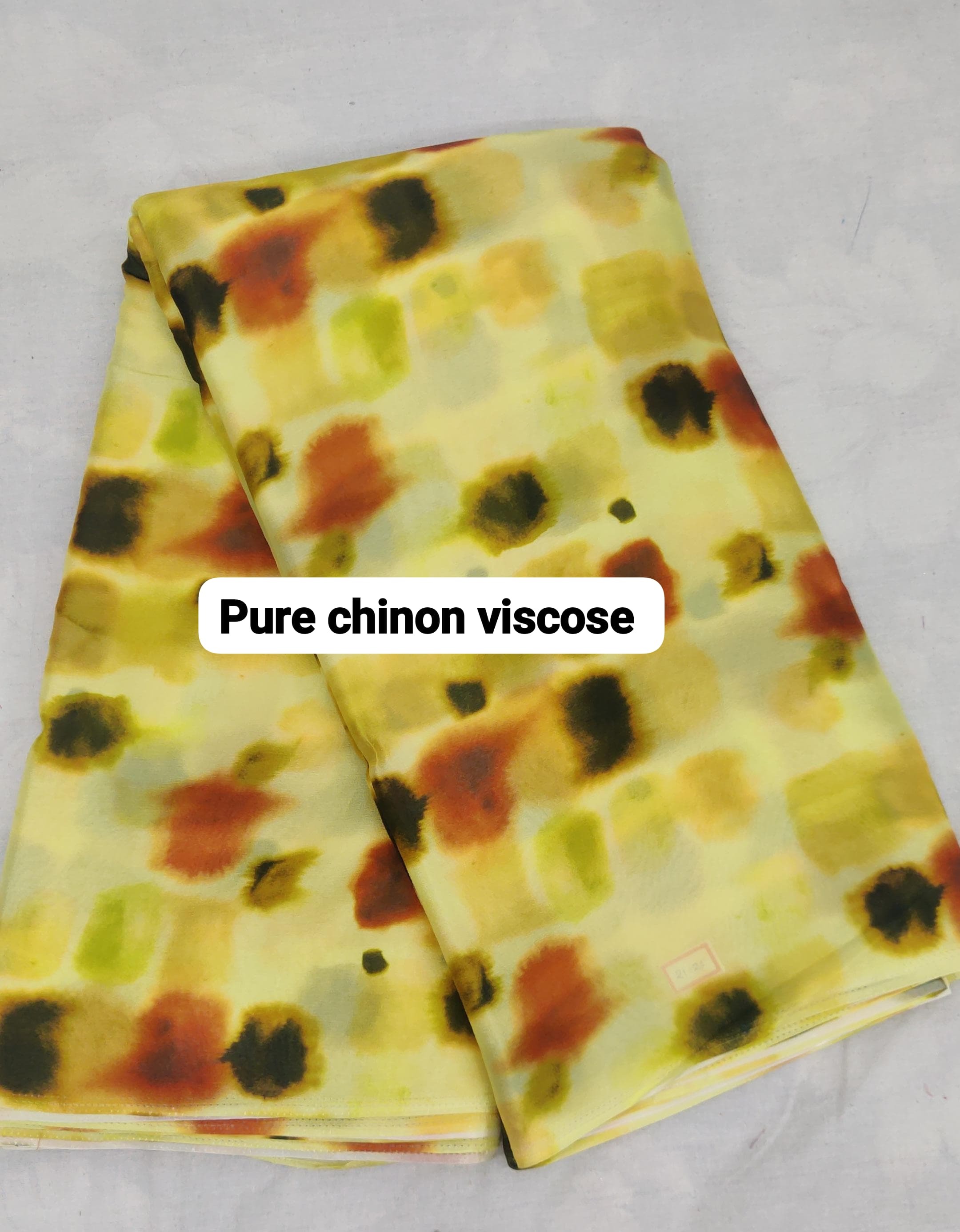 Viscose Chinon Fabric - 100% Viscose, 44 Inch Width, Multicolor | Smooth Texture, Printed Pattern, Quick Dry, Washable, Ideal For Suits And Sarees