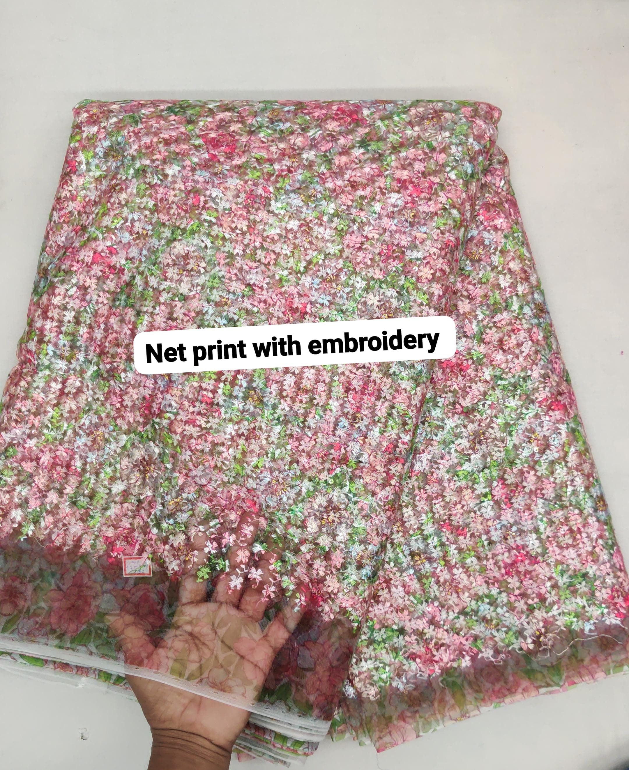 Printed Net Fabric - Color: Multicolor