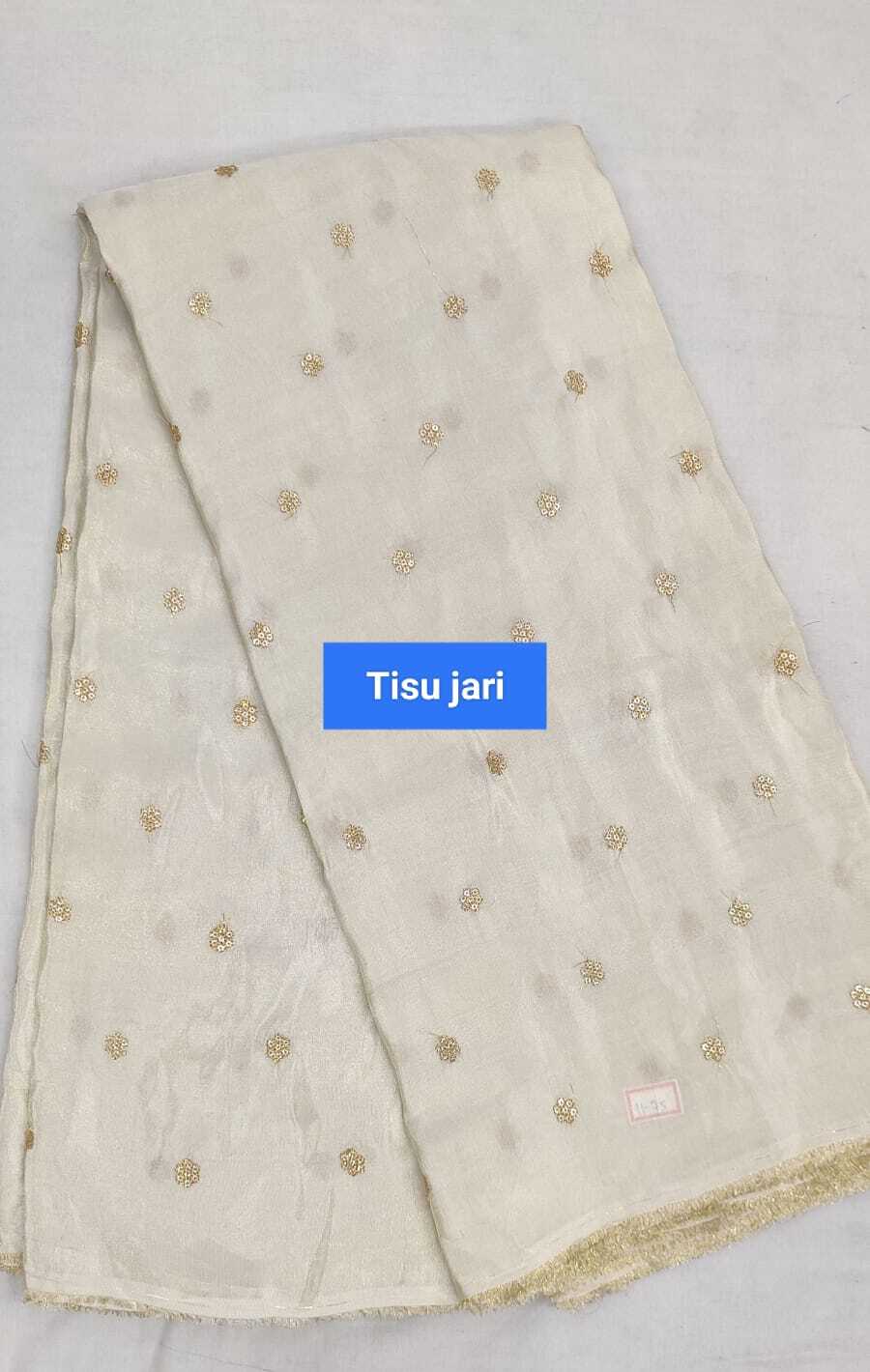 Dyeable Tissue Jari - Embroided, Plain Texture | 44 Pana Width, Suitable For Suit And Saree Dress Material, Available In All Colour Options