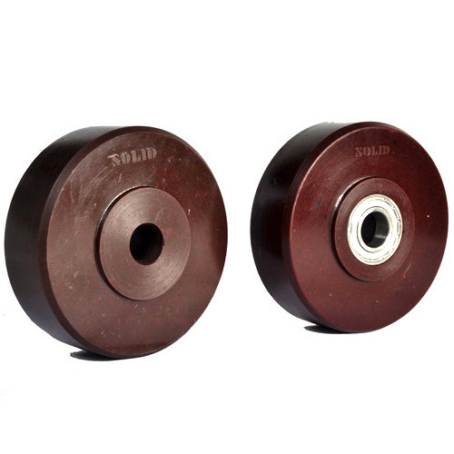 UHMW Caster Wheel - Ultra-High Molecular Weight Polyethylene, Various Sizes Available, Polished Finish, Maroon Color, Ideal for Heavy-Duty Industrial Use