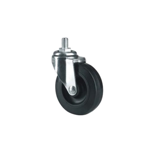 Rubber Caster Wheel - High-Quality Rubber, Available in Various Sizes, Black & Silver Polish Finish | Industrial Use, Smooth Movement on Any Floor