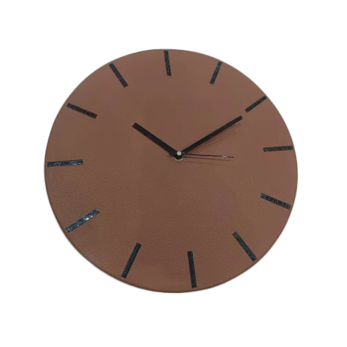 Leather Wall Clock - Color: Brown