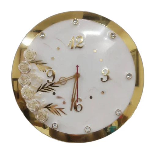 Golden Resin Wall Clock