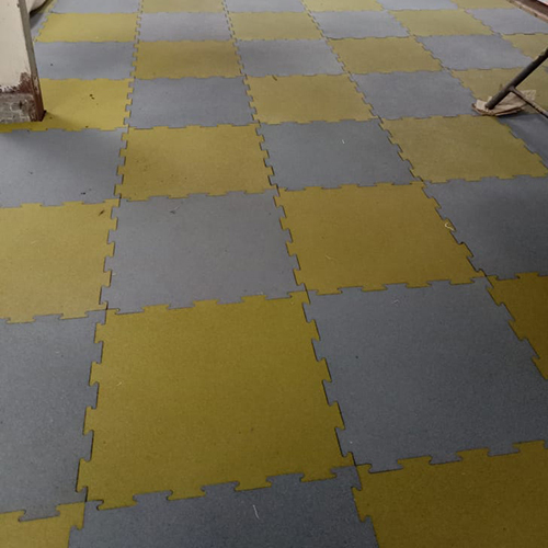 Interlocking Rubber Floor Tile - Color: Grey