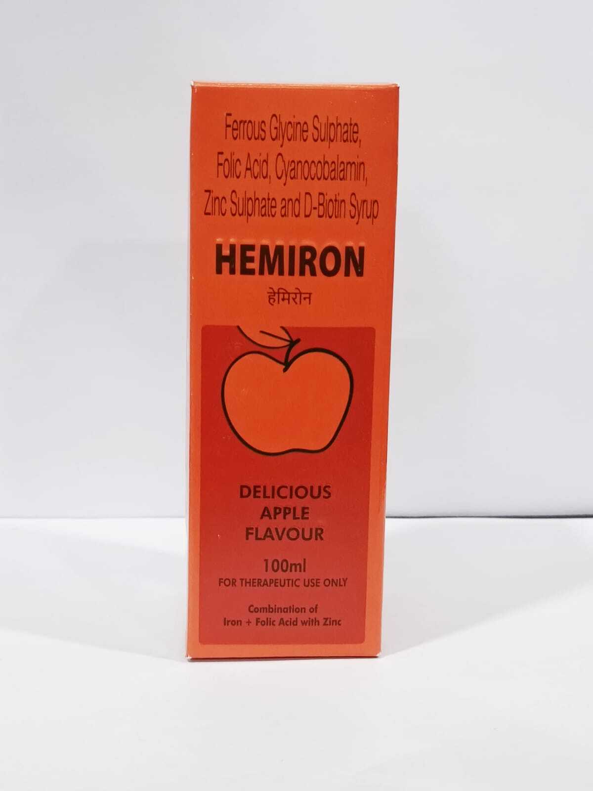 Hemiron - Ferrous Glycine Sulphate Syrup | Prevents Anemia, Treats Iron Deficiency, Balanced Nutrition