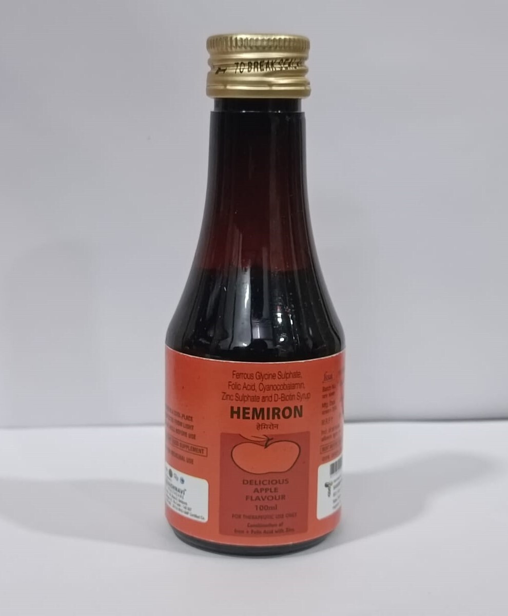 Hemiron - Ferrous Glycine Sulphate Syrup | Prevents Anemia, Treats Iron Deficiency, Balanced Nutrition