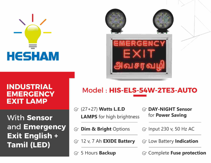 Emergency Exit Lights - Charging Time: 7 Hours