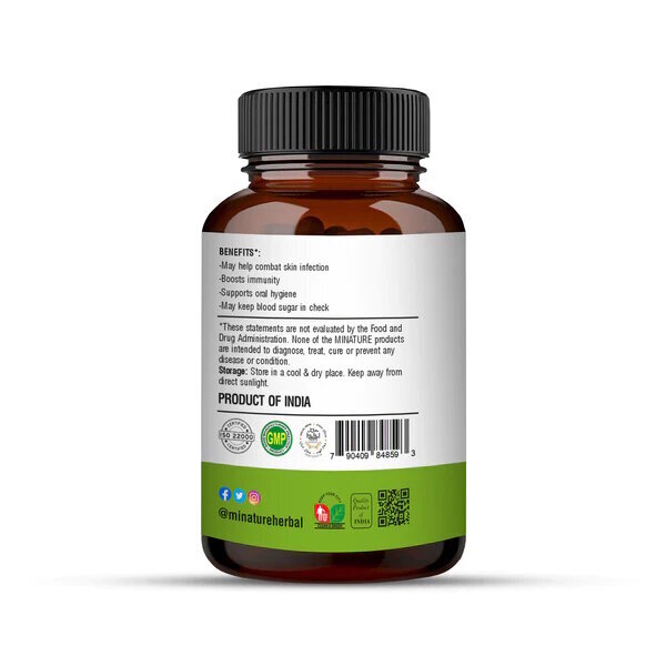 Neem Capsules - Herbal Medicine In Easy-to-swallow Form | Suitable For All Age Groups, Dry Storage, Natural Treatments