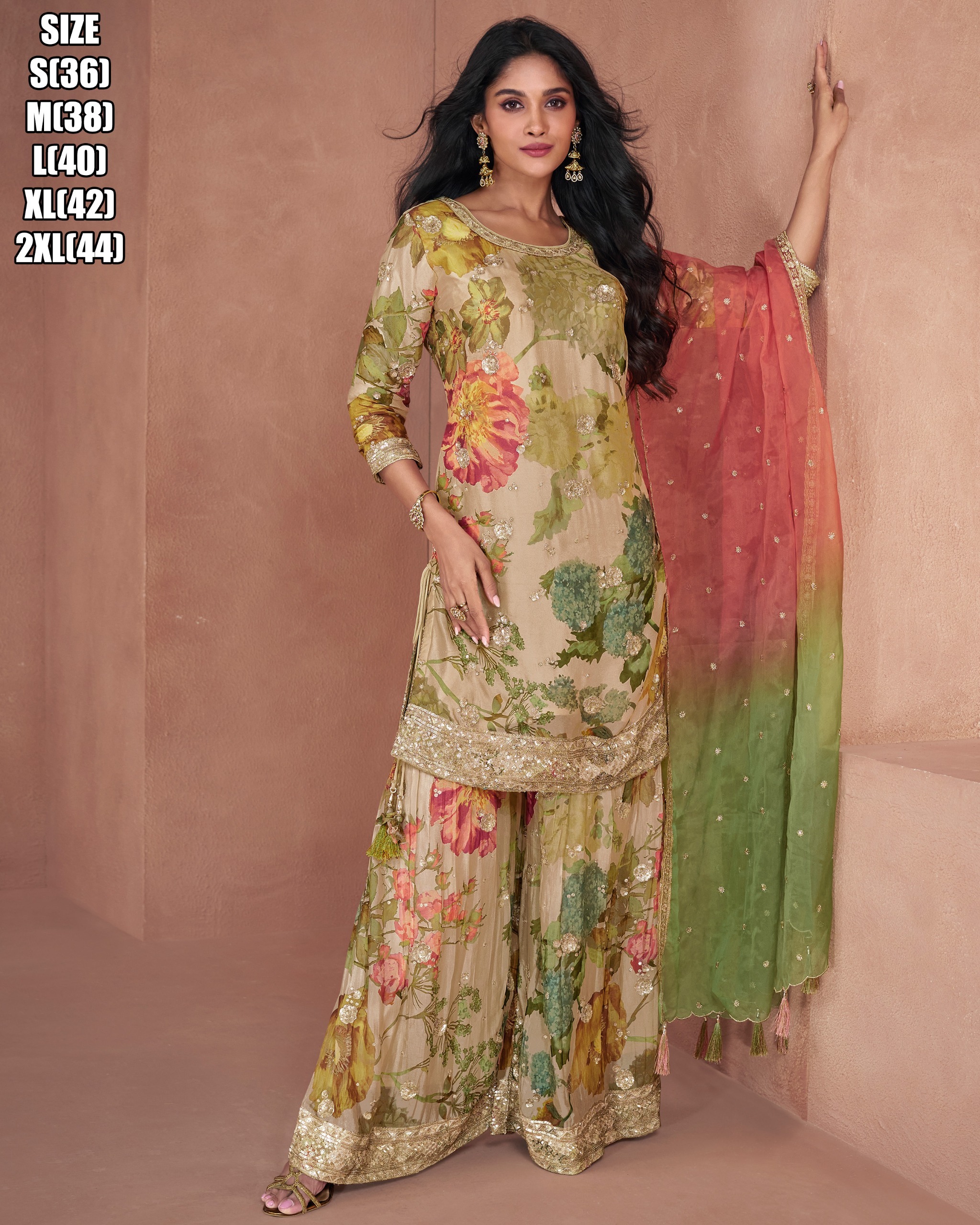 Netra Embroidery Kurti-pant With Dupatta
