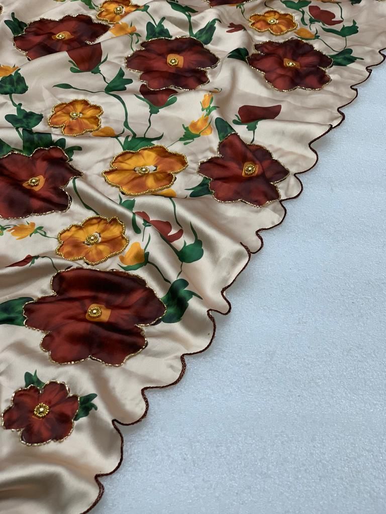 Devika Printed Satin Saree