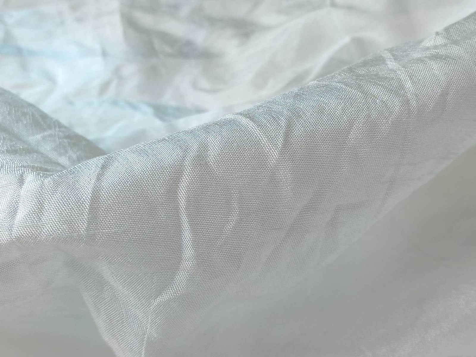 Madhav Fashion White Pure Plain Dola Silk Fabrics - Attributes: Comfortable & Soft