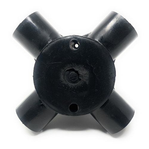 Black Plastic 4 Way Junction Box - Shape: Round