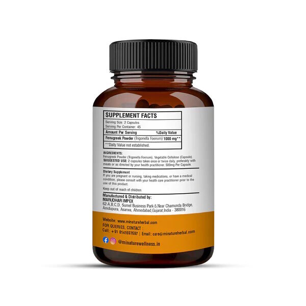 Fenugreek Capsules - Herbal Medicine For All Ages | Dry Storage, Natural Herbal Supplement