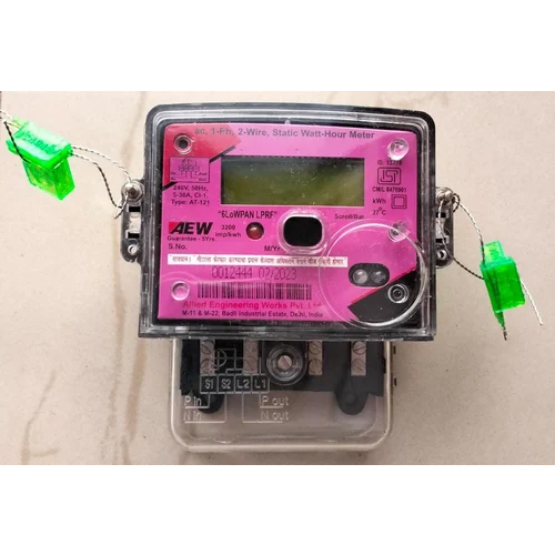 30amps Single Phase Lprf Meter - Polycarbonate Construction, Gray & Pink Digital Display | Msedcl Approved For Industrial Usage