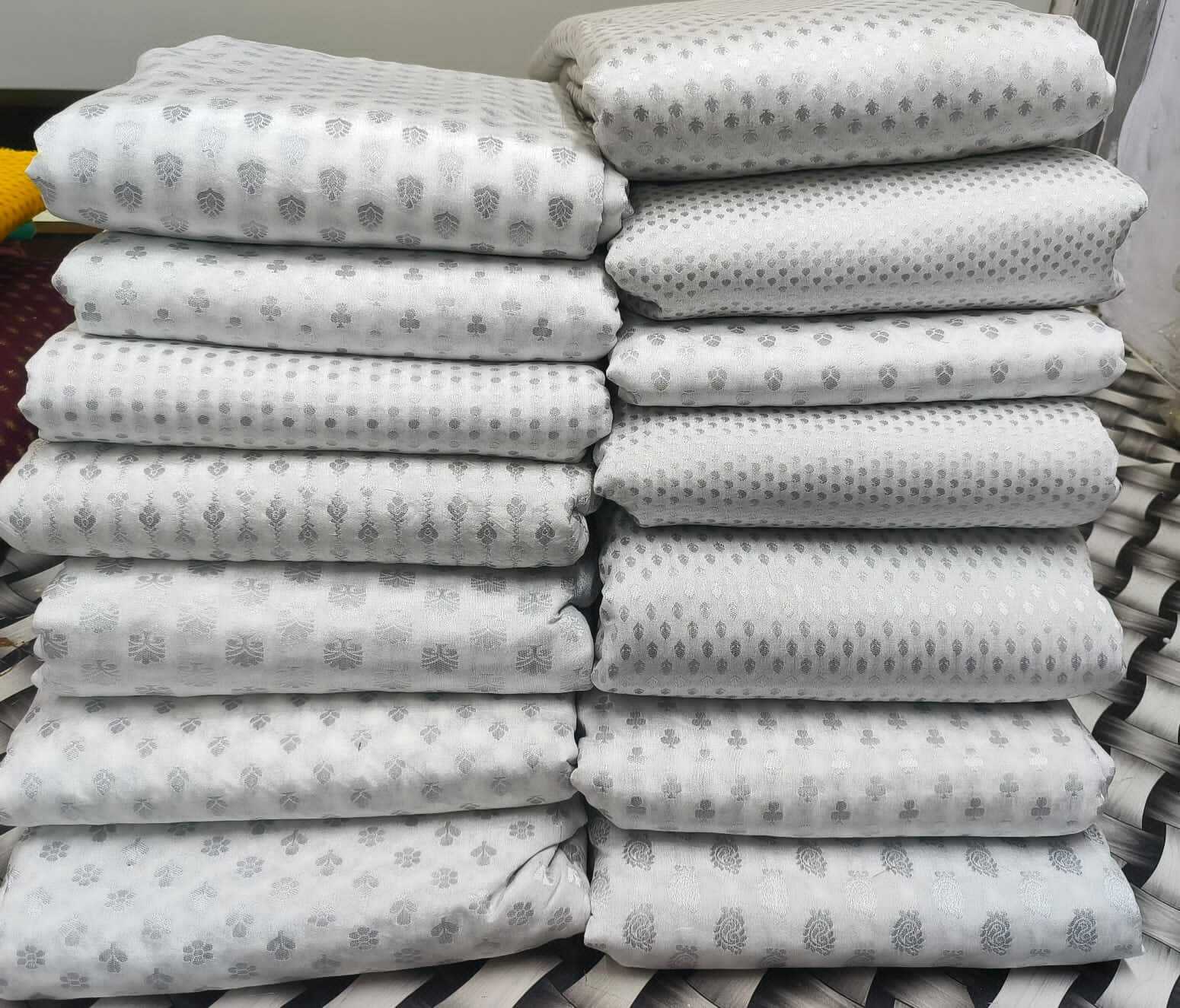 Banarasi Fabric - Printed Cotton Blend, 44 Inch Width | Quick Dry, Washable, Shiny Fabric For Suit, Saree, And Dress Material For Women