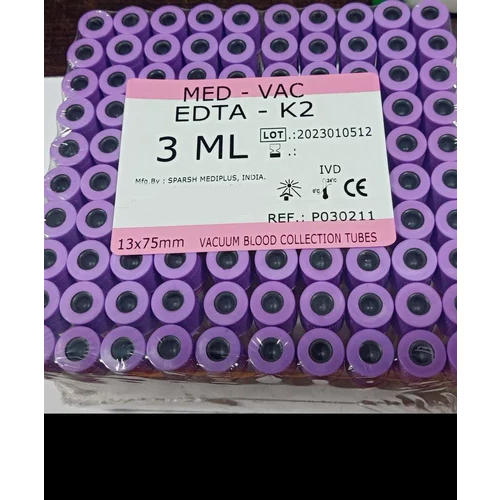 K2 EDTA 3ml वैक्यूम रक्त संग्रह ट्यूब