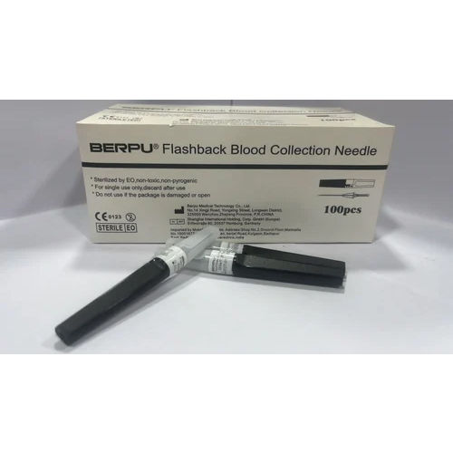 Black 22g Flashback Blood Collected Needles