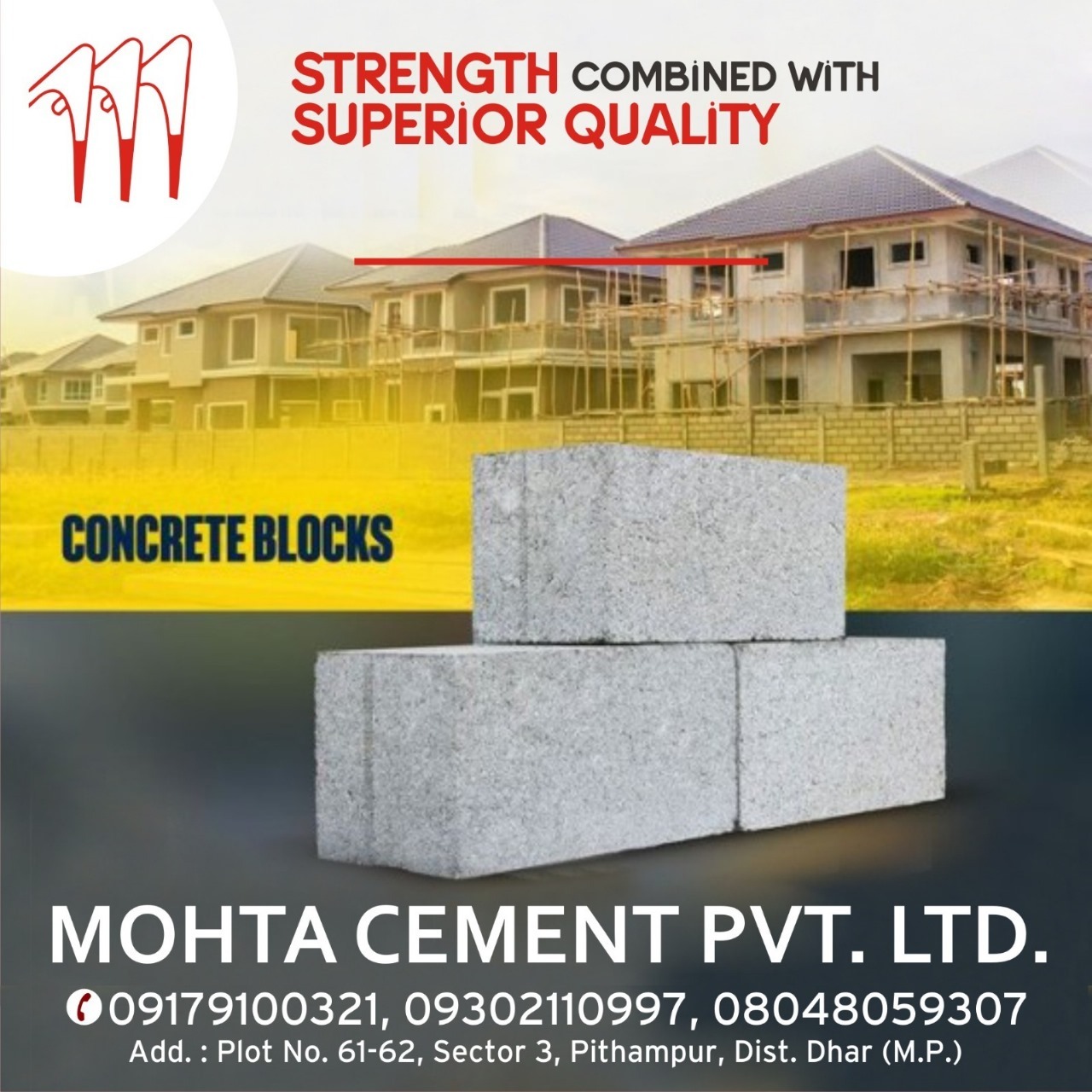 Eco Concrete Block - Cement Type: Common Cement
