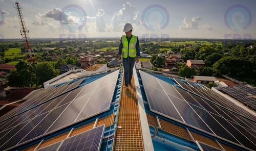 FRP Solar Walkway - 38mm Square Mesh, 310mm Width x 3660mm Length, 25mm Height | Lightweight 54kg, Custom Color Options, Versatile Applications