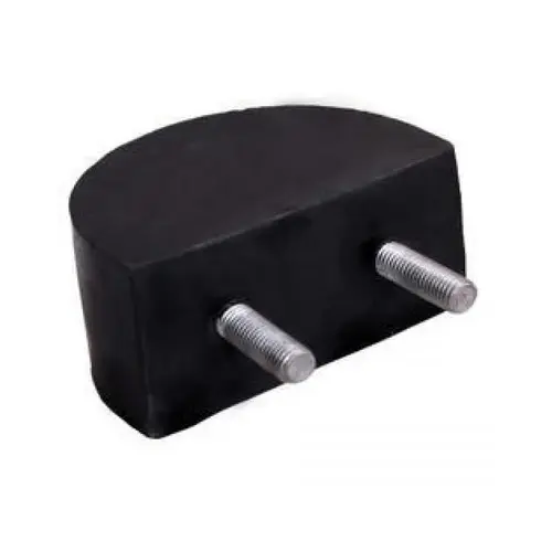 Crane Rubber Buffer - Rubber & Stainless Steel, Round Shape, Black Color, Lightweight, Sturdy Design, 10 Metric Ton Lifting Capacity