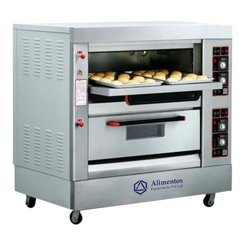 2 Deck 4 Heavy-Duty Tray Gas Oven - Color: Silver