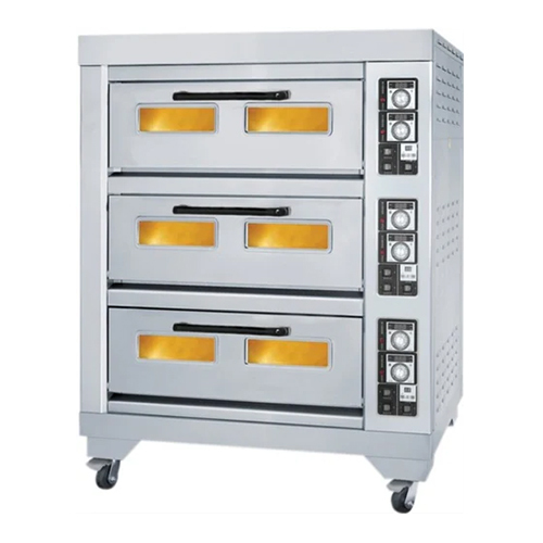 Electric Stone Base Pizza Oven - Galvanized Metal, Various Sizes Available, Sleek Silver Finish | Ideal for Industrial Use, Efficient Electric Power Source