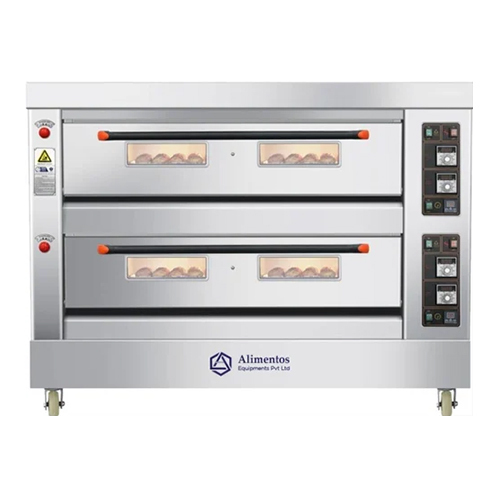 Electric Stone Base Oven Double Deck - Color: Silver