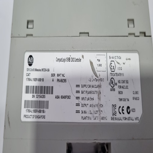 White Allen Bradley 1769-l18er-bb1b / 1769-l18erbb1b Compactlogix Controller