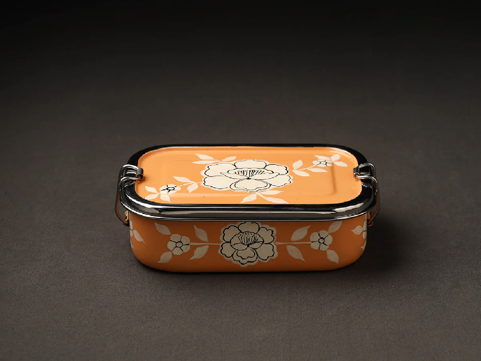 Hand Painted Enamelware Lunch Box A19