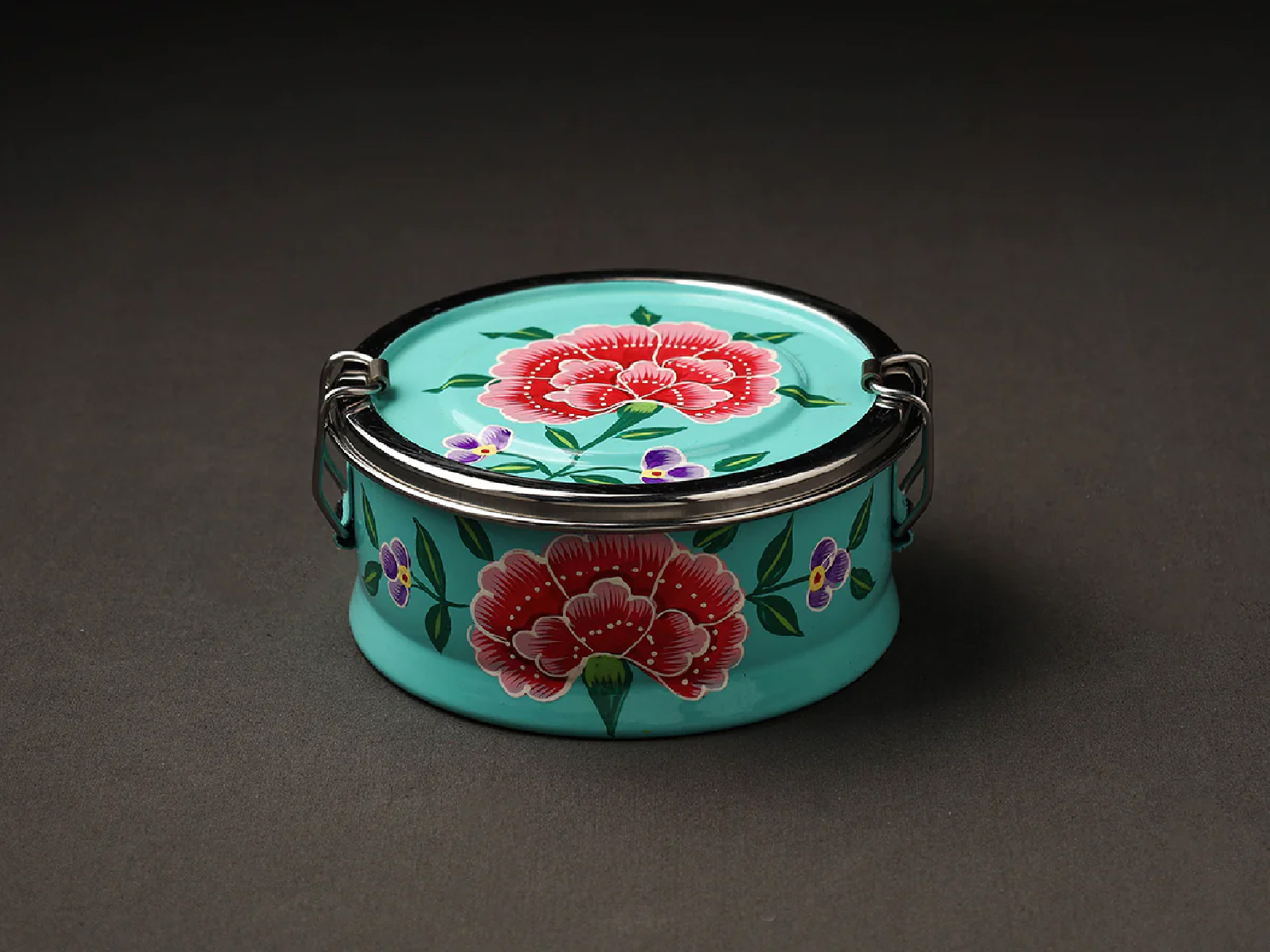 Hand Painted Enamelware Lunch Box A24 - Capacity: 2.5 Ltr