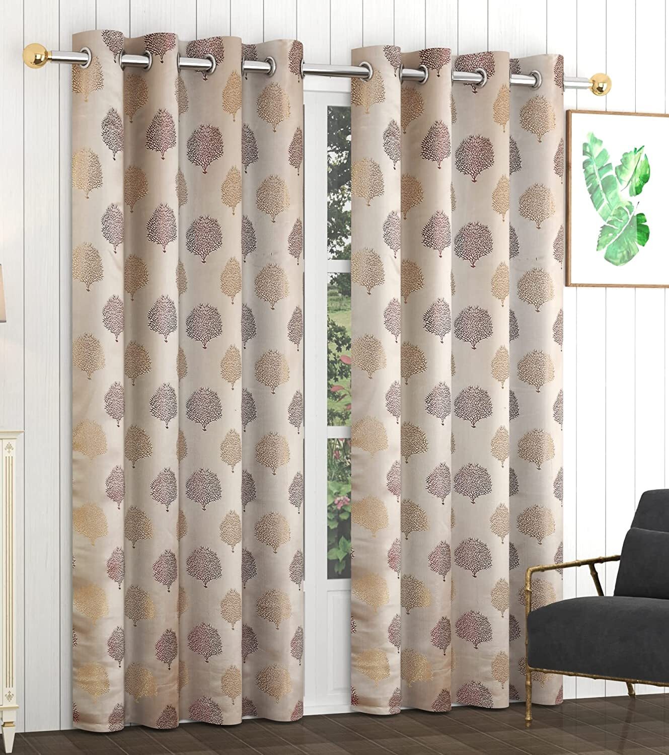 Jute Tree Curtain - Color: Coffee