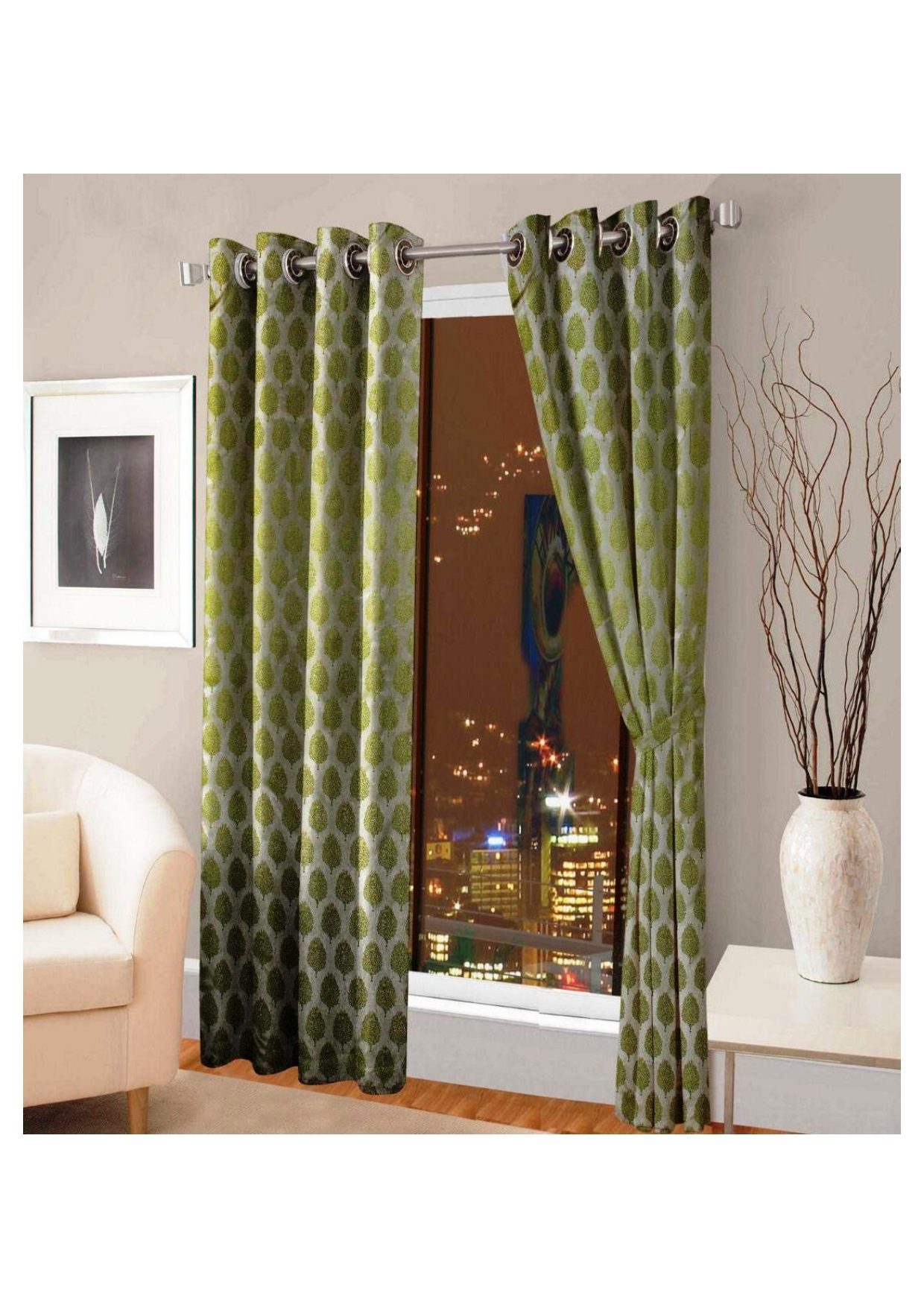 Jute Tree Curtain - Color: Coffee