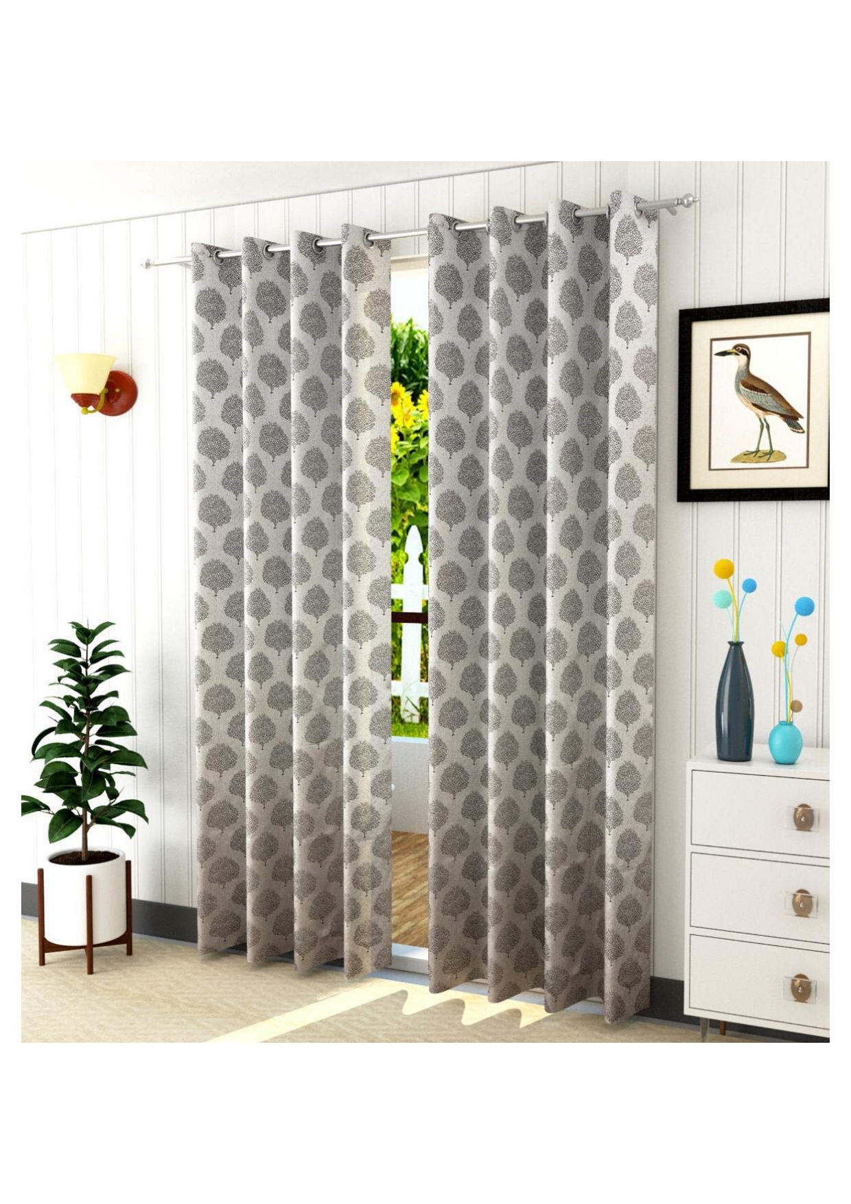 Jute Tree Curtain - Color: Coffee